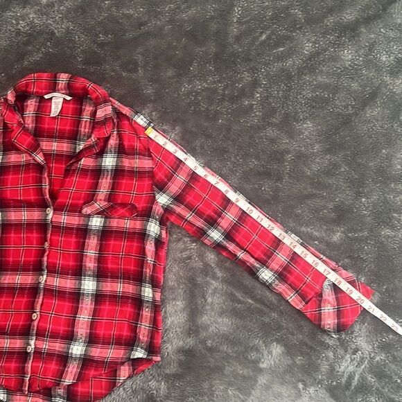 62. Size S Victoria’s Secret Paid flannel button down night shirt - Picture 6 of 9